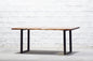 Live Edge Industrial Folding Table in Solid Wood with Metal Frame