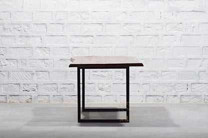 Live Edge Industrial Folding Table in Solid Wood with Metal Frame