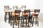 Cast Iron High Table & Chair Set with Solid Wood Seating – Industrial Style