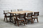Elegante set da pranzo artigianale in legno massello per case moderne