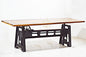 Industrial Cast Iron Table with Solid Wood Top – Elegant Design