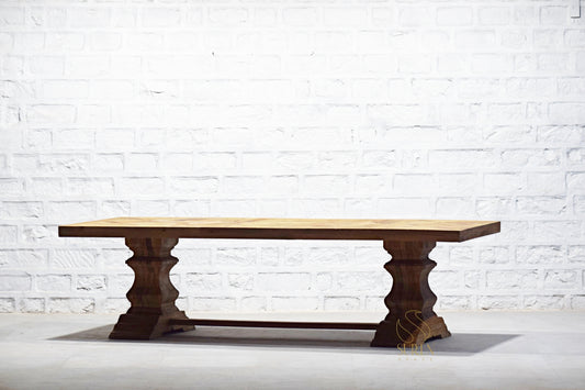 Mango Wood Rough Finish Folding Long Table with Rustic Design
