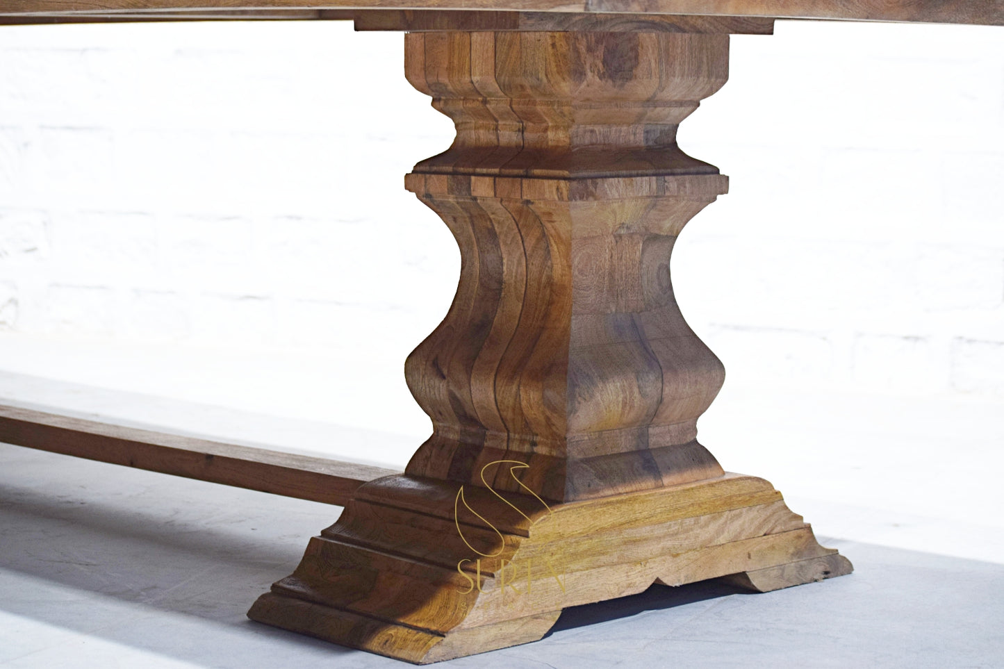 Mango Wood Rough Finish Folding Long Table with Rustic Design