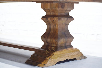 Mango Wood Rough Finish Folding Long Table with Rustic Design