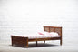 Natural Wood Light Walnut Bed with Solid Wood Frame & Elegant Design
