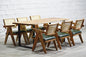 SUREN SPACE Set da pranzo con bordo vivo con tavolo in legno massello e finitura naturale