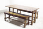 Solid Sheesham Wood Dining Set with 1 Table & 2 Benches for Home