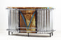 Unique Handcrafted Auto Theme Home Bar Unit with Rustic Industrial Design