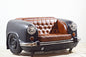 Upcycled Car Sofa with Tufted Leather Seating – Vintage Industrial Design